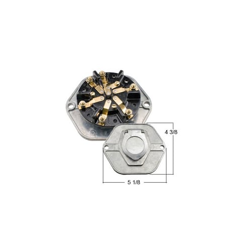 Haldex Receptacle, 7-Way, Trailer, No Circuit Breaker Split Pin, Metal Housing, Screw-Type BE24000